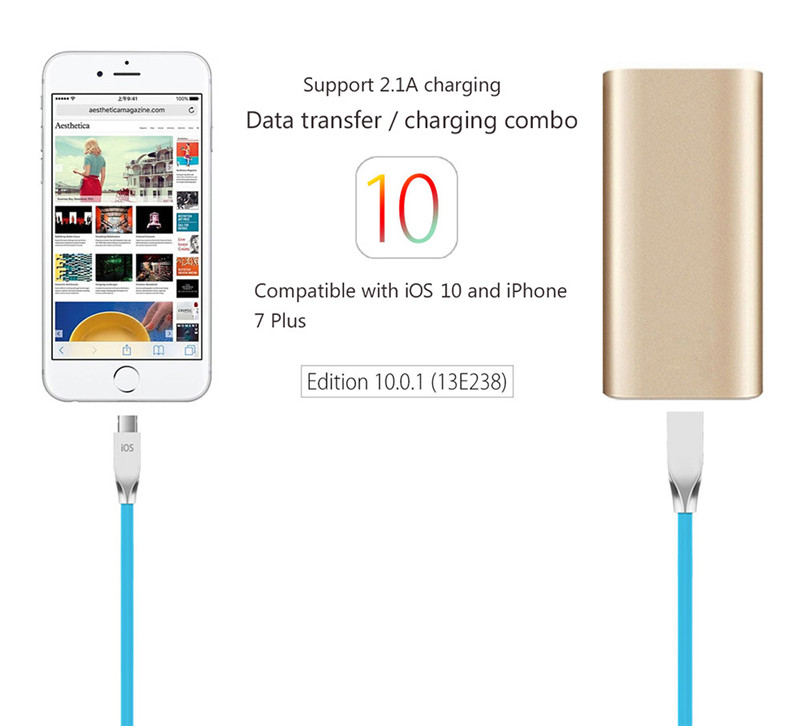 POFAN Zinc Alloy 8 Pin Micro USB Data Transfer Charging Cable iPhone 1.2m POFAN Zinc Alloy 8 Pin Micro USB Data Transfer Charging Cable iPhone 1.2m