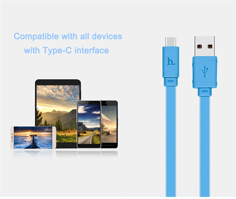 HOCO X5 5V 2.4A Type-C Noodle Charge Data Transfer Cable 1M HOCO X5 5V 2.4A Type-C Noodle Charge Data Transfer Cable 1M