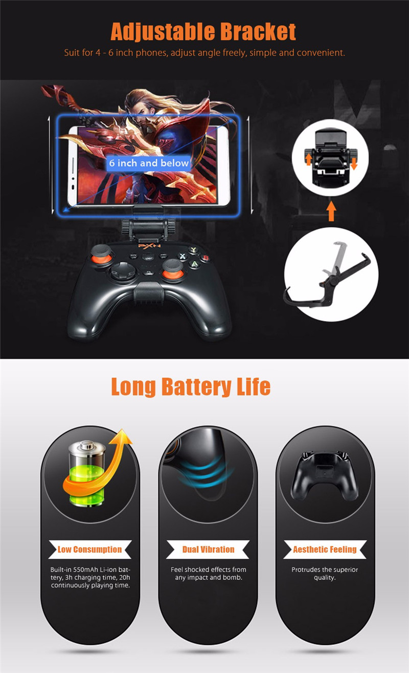 PXN 9608 2.4GHz Wireless Bluetooth V4.0 Removable Shell Joystick