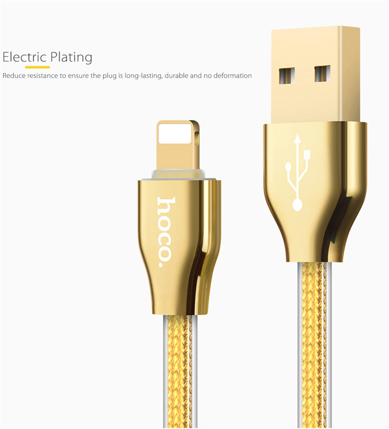 HOCO X7 2.4A Jelly Electric Plating Texture 8 Pin Braided Cable 1.2M 