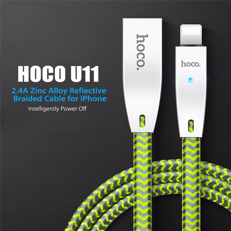 HOCO U11 2.4A Zinc Alloy Texture Braided Cable iPhone 