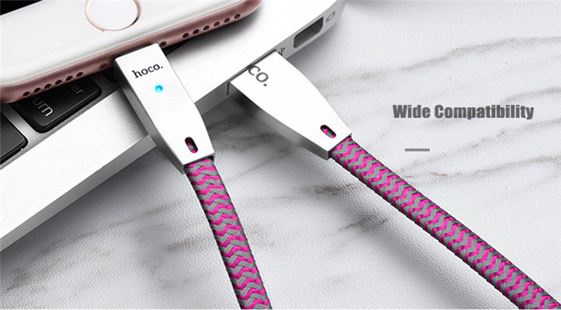 HOCO U11 2.4A Zinc Alloy Texture Braided Cable iPhone 