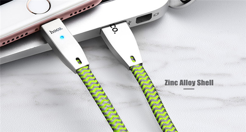 HOCO U11 2.4A Zinc Alloy Texture Braided Cable iPhone 