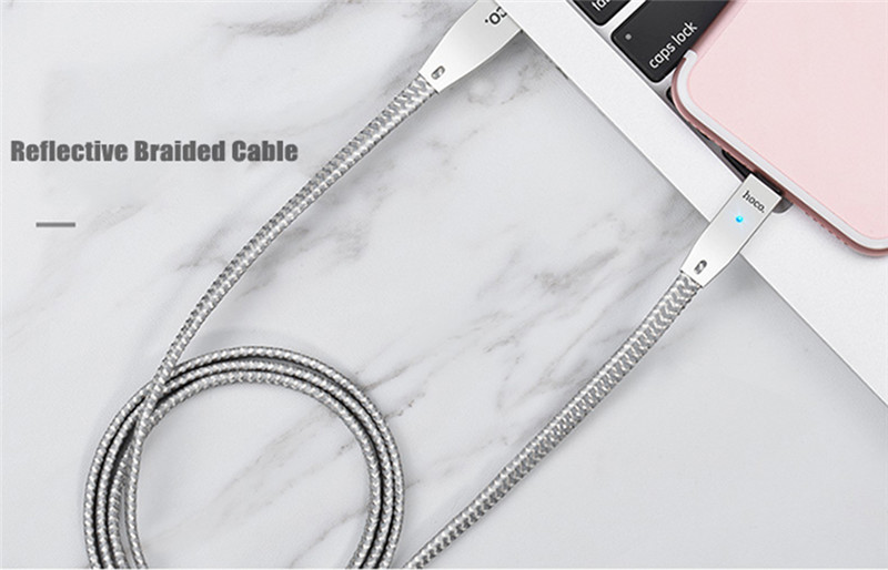 HOCO U11 2.4A Zinc Alloy Texture Braided Cable iPhone 