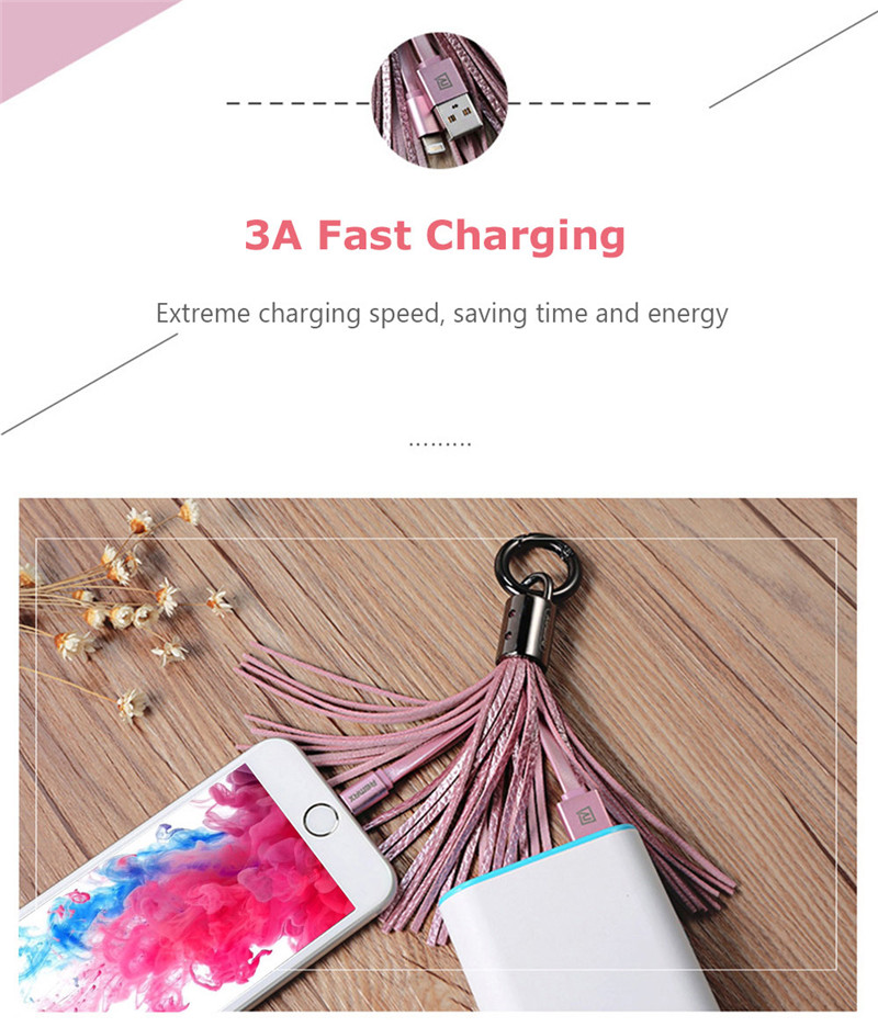 REMAX 8 Pin Tassels 3A Charging Data Transmission Cable iPhone