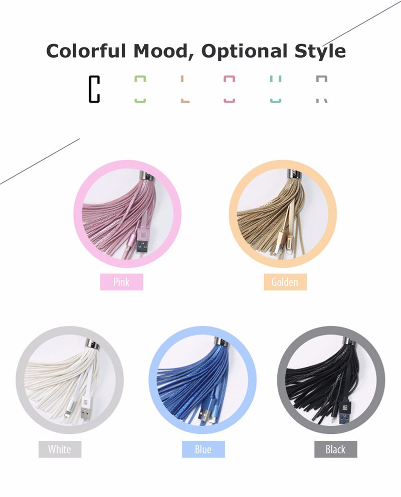 REMAX 8 Pin Tassels 3A Charging Data Transmission Cable iPhone