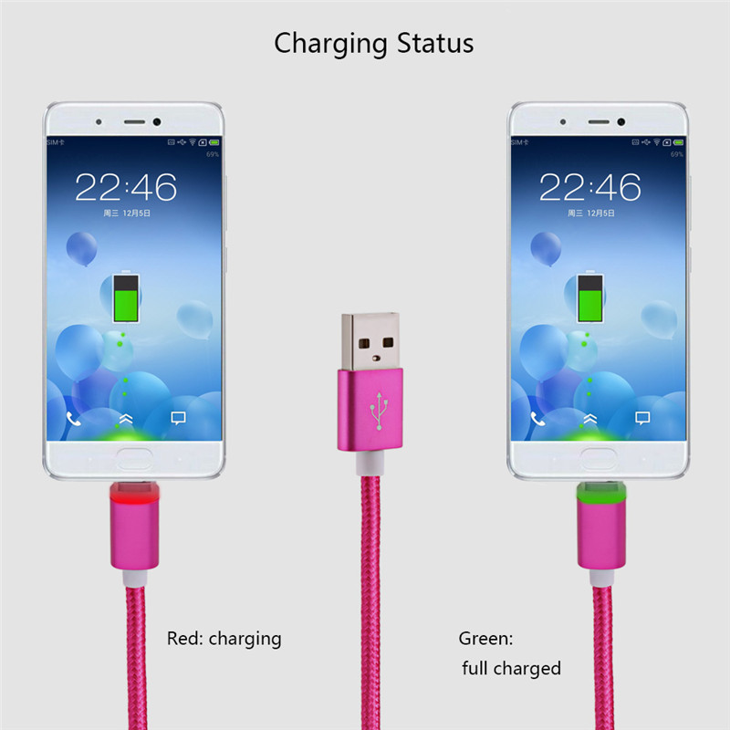 1M Nylon Braided LED Light Cable for Android