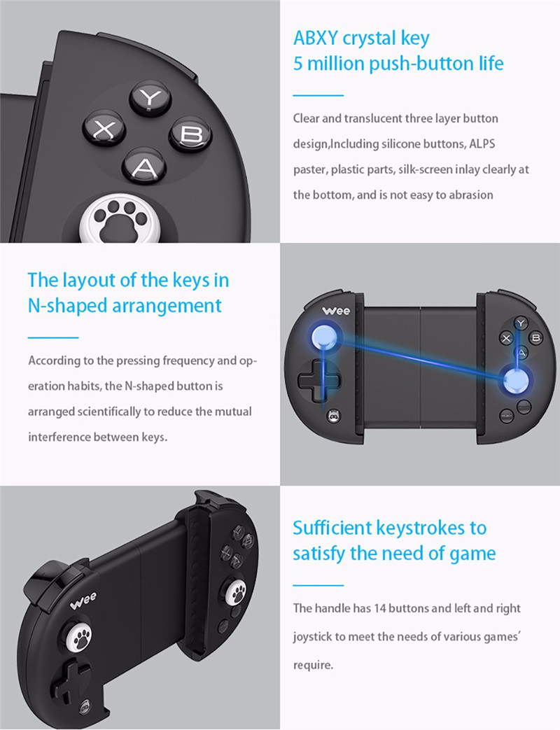 FlyDiGi Wee Mobile Game Bluetooth Stretchable Handle Controller FlyDiGi Wee Mobile Game Bluetooth Stretchable Handle Controller