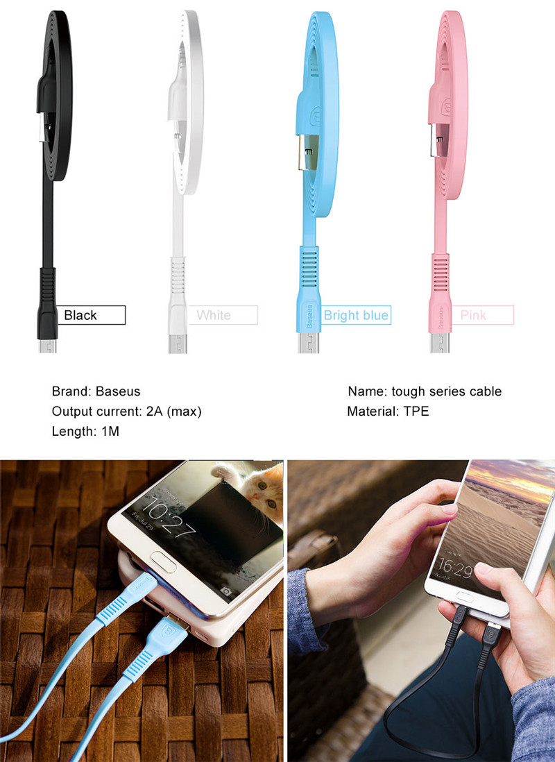 Baseus Micro USB Cable 2A Fast Charging Data Transmission Cord 1M Baseus Micro USB Cable 2A Fast Charging Data Transmission Cord 1M