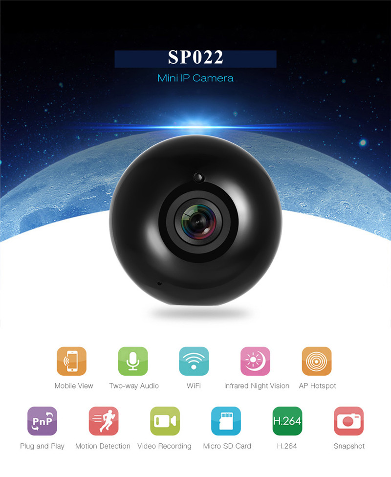 SP022 HD 960P Wireless WiFi IP Indoor Security Camera