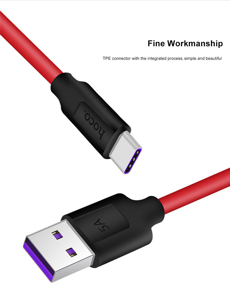 HOCO X11 Type-C Cable 5A Fast Charging Sync Data Transmission Cord 1.2M HOCO X11 Type-C Cable 5A Fast Charging Sync Data Transmission Cord 1.2M