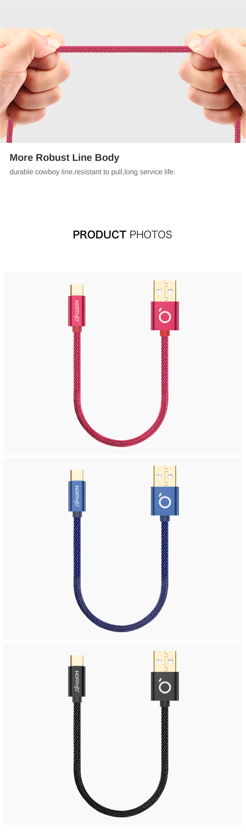 NORTHJO Type-C to USB Charging Data Cable