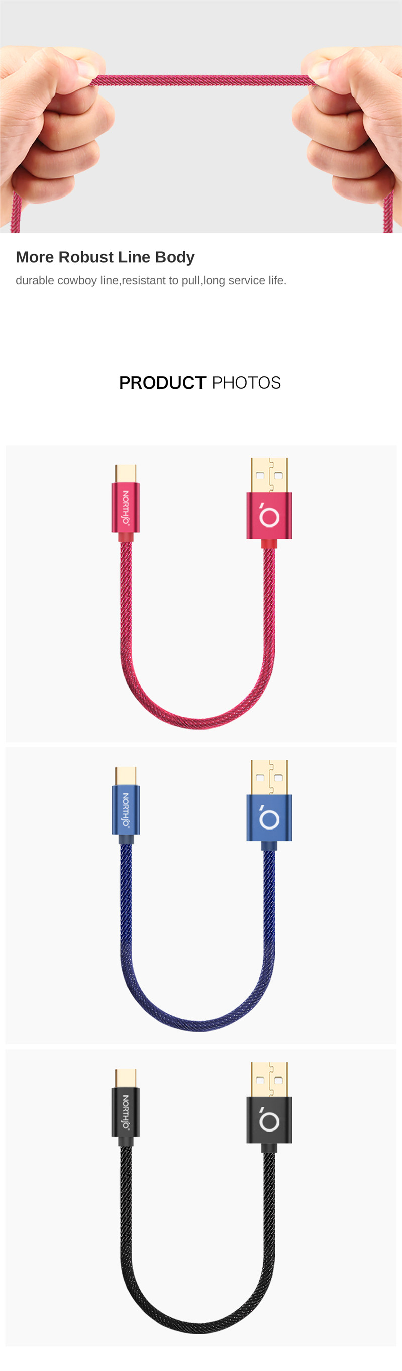NORTHJO Type-C to USB Charging Data Cable NORTHJO Type-C to USB Charging Data Cable