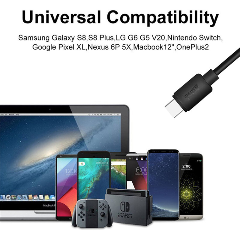 3 Pack Kiirie USB Type-C Cable Type A To C Data Charging 3 Pack Kiirie USB Type-C Cable Type A To C Data Charging