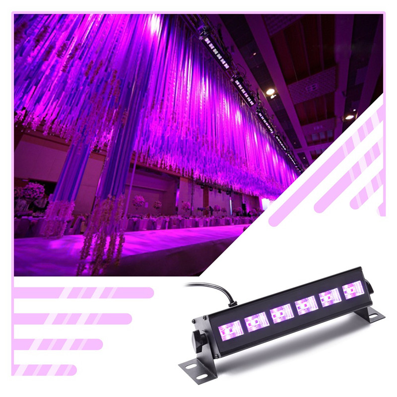 U King 6PCS auto led UV black wall wash light for stage lighting 18W