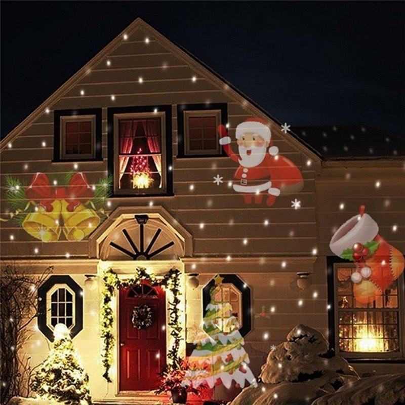 12 patterns outdoor christmas laser snowflake projector