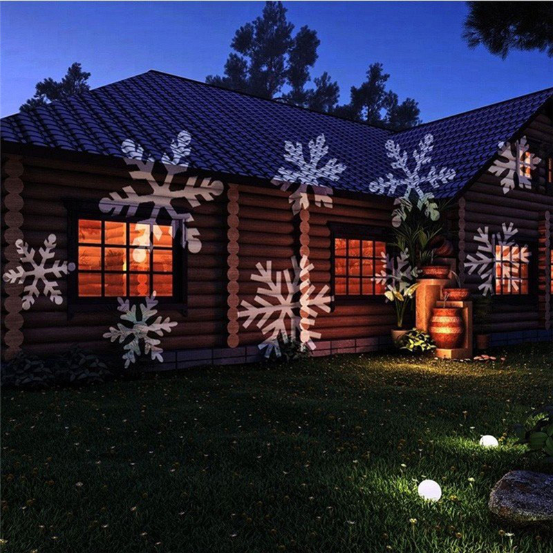 12 patterns outdoor christmas laser snowflake projector