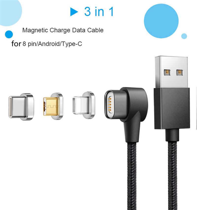 1M Nylon Magnetic Charging Cable 8 Pin Micro Type-C Devices 1M Nylon Magnetic Charging Cable 8 Pin Micro Type-C Devices
