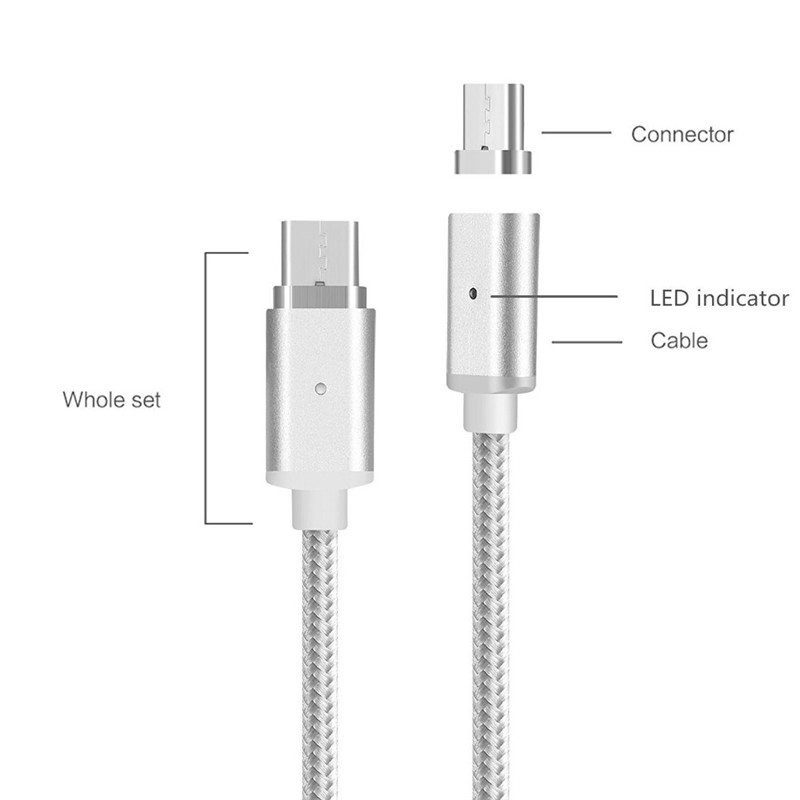 Metal Magnetic Type-C Metal Plug Adapter USB Data Cable