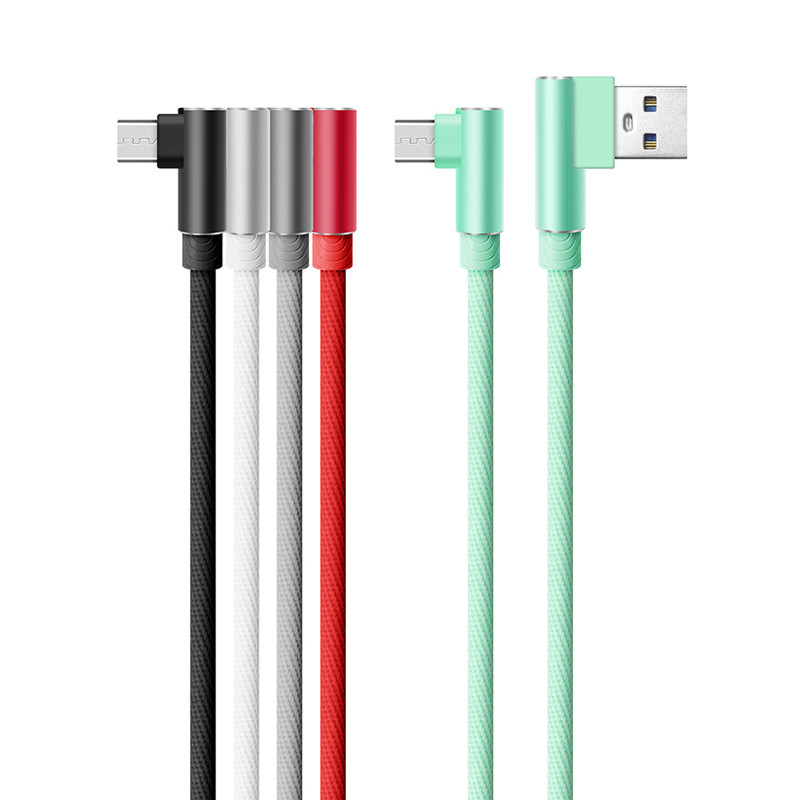 Nylon Braid Micro L Bending Data Charger Usb Cable for Android