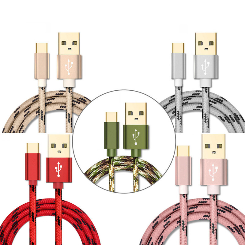 1m Cable for Type-C Metal shell Gold-plated Connector Braided Wire