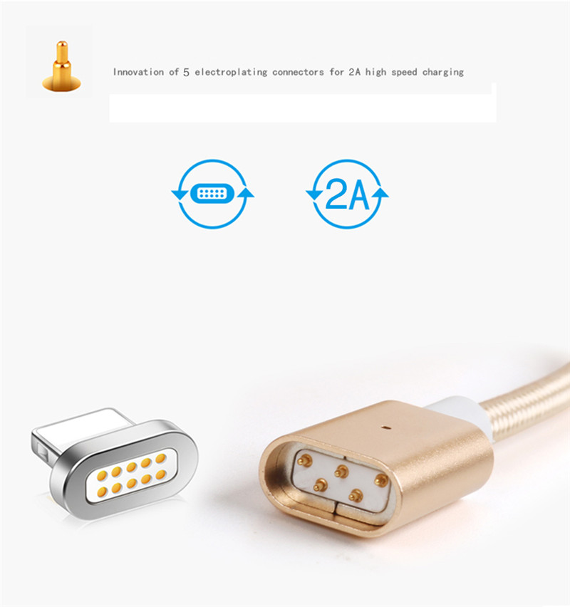 B6 Nylon Micro USB 2.1A Android Magnetically Charged Data Cable