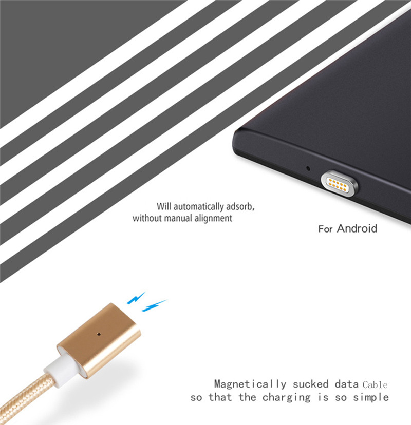 B6 Nylon Micro USB 2.1A Android Magnetically Charged Data Cable