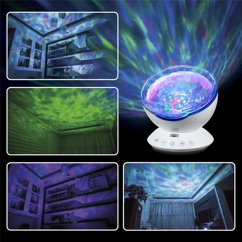 AGM LED night light ocean wave projector starry