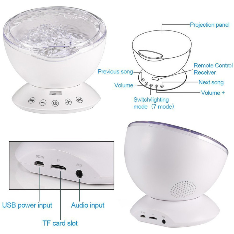 AGM LED night light ocean wave projector starry AGM LED night light ocean wave projector starry