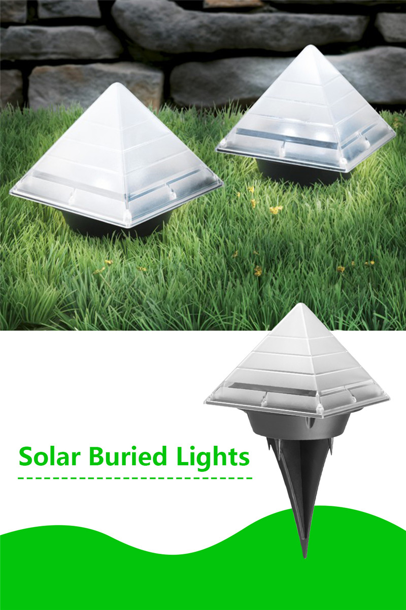 sensor dolar ground lights pyramid shaped outdoor garden lamp