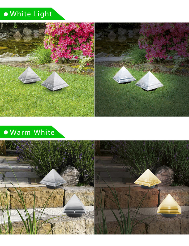 sensor dolar ground lights pyramid shaped outdoor garden lamp