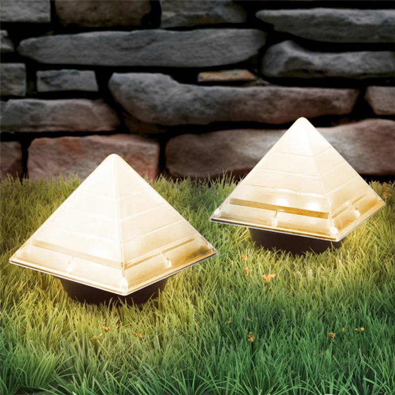 sensor dolar ground lights pyramid shaped outdoor garden lamp