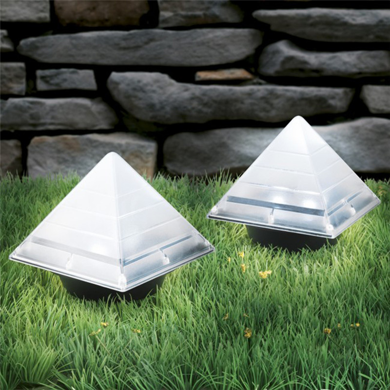 sensor dolar ground lights pyramid shaped outdoor garden lamp