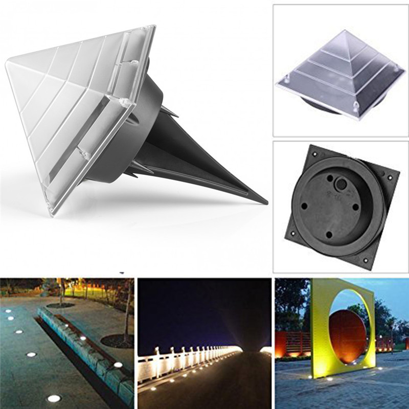 sensor dolar ground lights pyramid shaped outdoor garden lamp