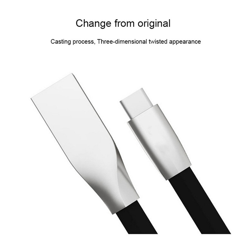 1M Zinc Alloy Flat USB Data Sync Charging Cable Type-C 1M Zinc Alloy Flat USB Data Sync Charging Cable Type-C