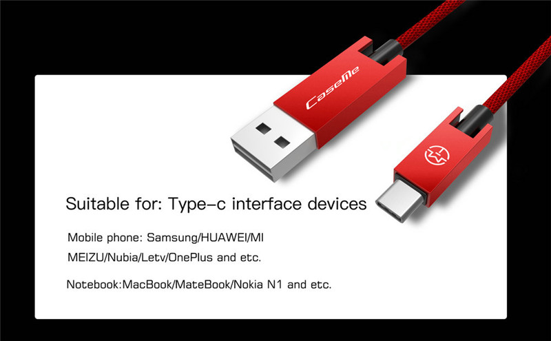 CaseMe USB Type C Cable Fabric Braided Fast Charging Cord CaseMe USB Type C Cable Fabric Braided Fast Charging Cord