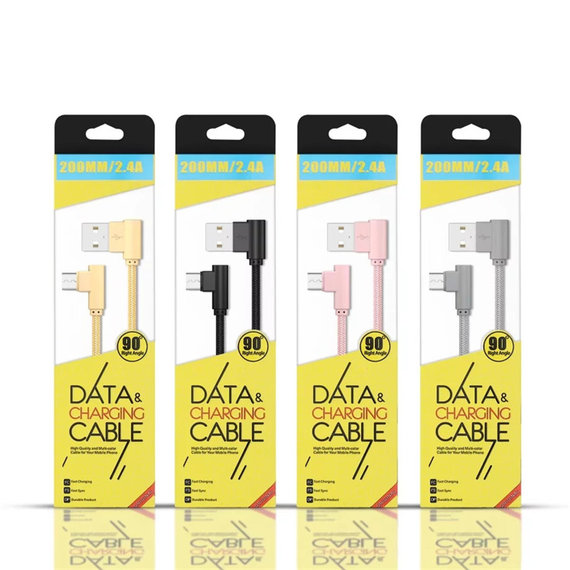 0.2M Phone Data Cable Fast Charge Bended USB Charging 0.2M Phone Data Cable Fast Charge Bended USB Charging