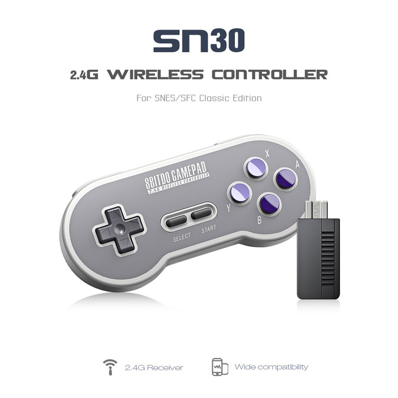 8Bitdo SN30 Wireless Controller 2.4G NES Receiver Joystick Gamepad 