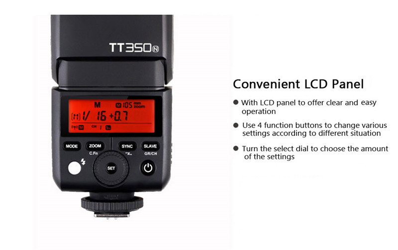 Godox TT350N 2.4GHz Universal Flash Speedlite for Nikon Mirrorless DSRL Camera