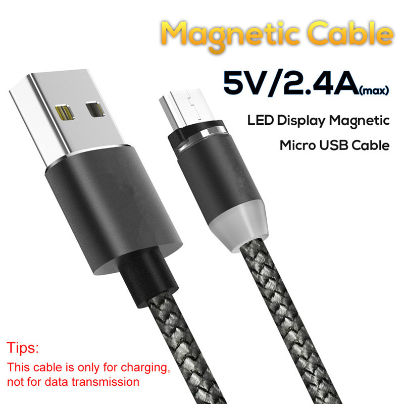 1M Cable Micro USB V8 LED Magnetic USB Charger Magnetic Adapter