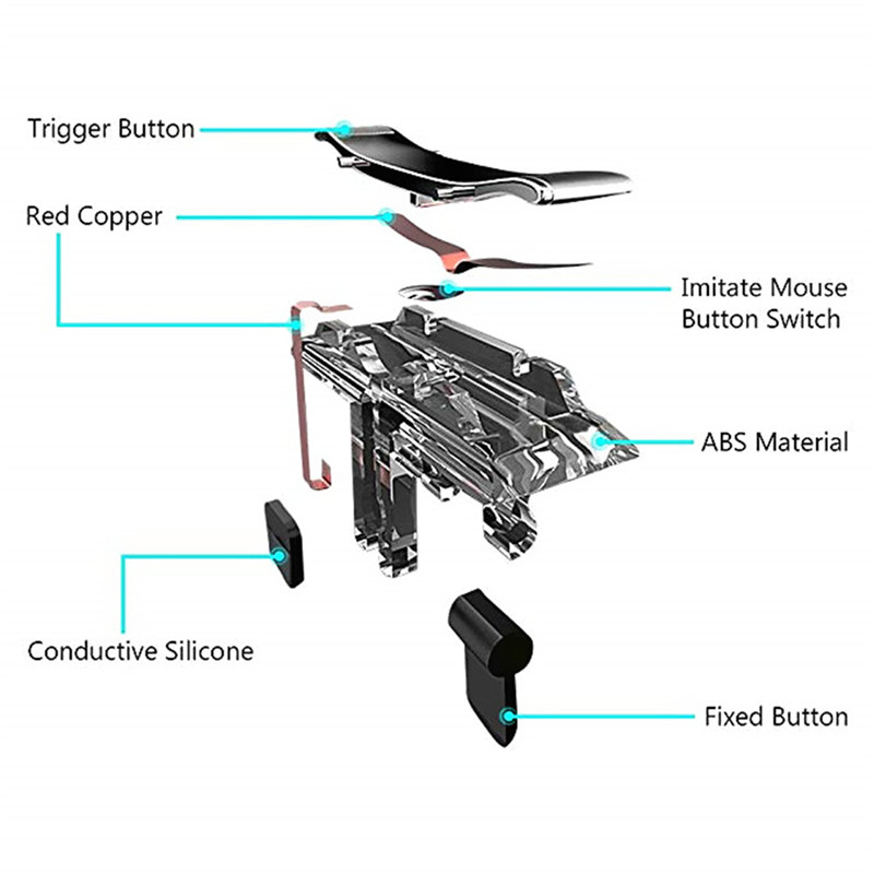Mobile Game Controller Aimus L1R1 Sharpshooter Aiming Triggers for PUBG/Fornite 