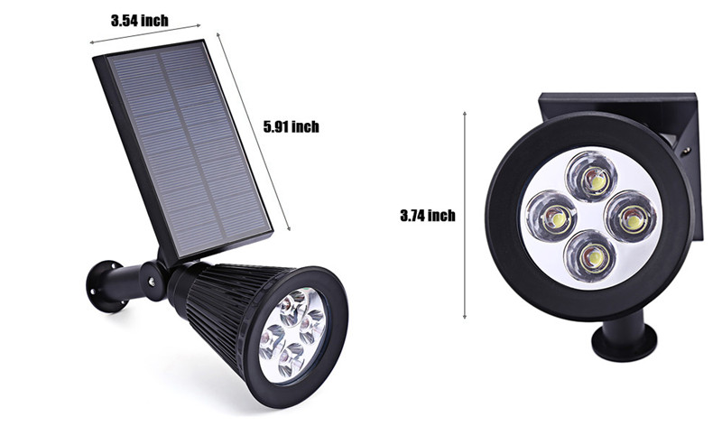 2PCS 4 LEDs Solar Powered Spotlight Outdoor Landscape Lighting 2PCS 4 LEDs Solar Powered Spotlight Outdoor Landscape Lighting