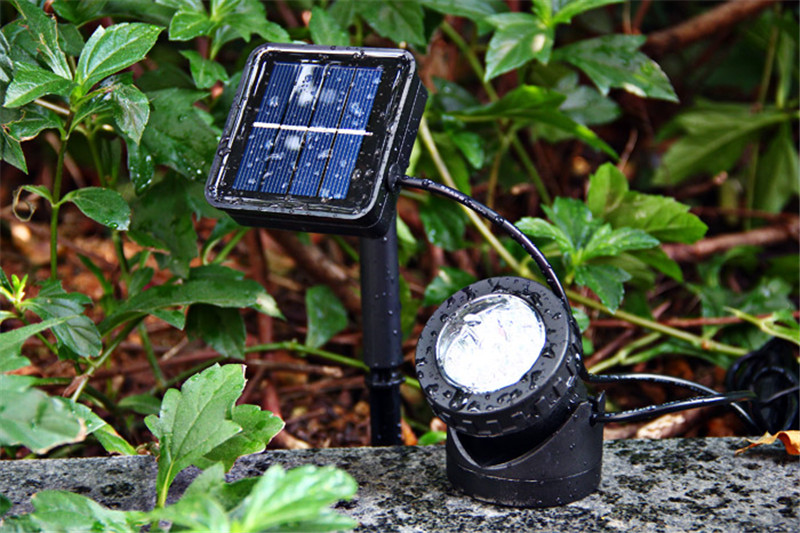 6-LED white light solar spotlight outdoor flood lamp panel