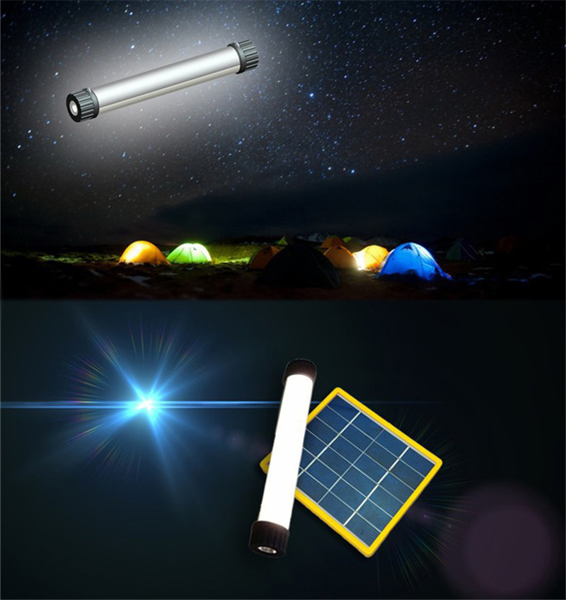 25 LED solar light lamp USB flashlight torch power bank for camping hiking