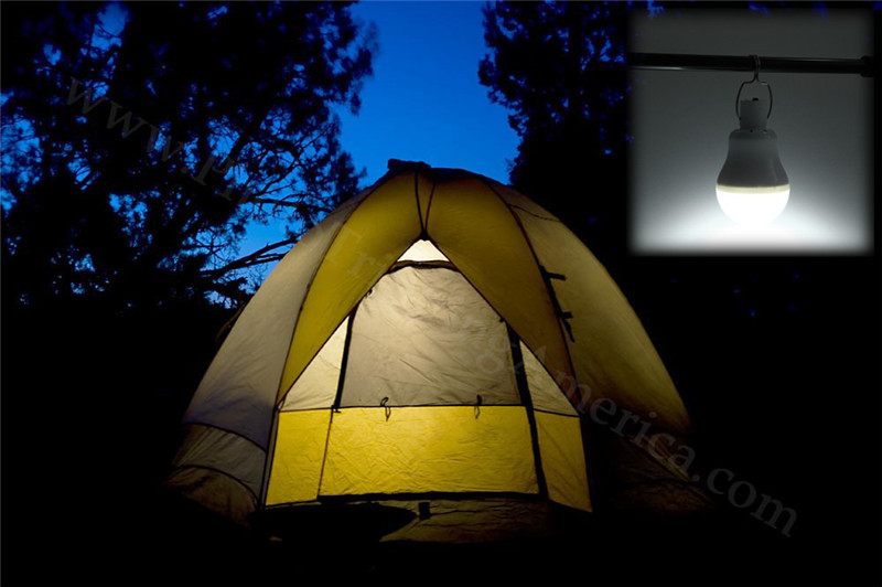 4W LED solar powered light bulb for camping