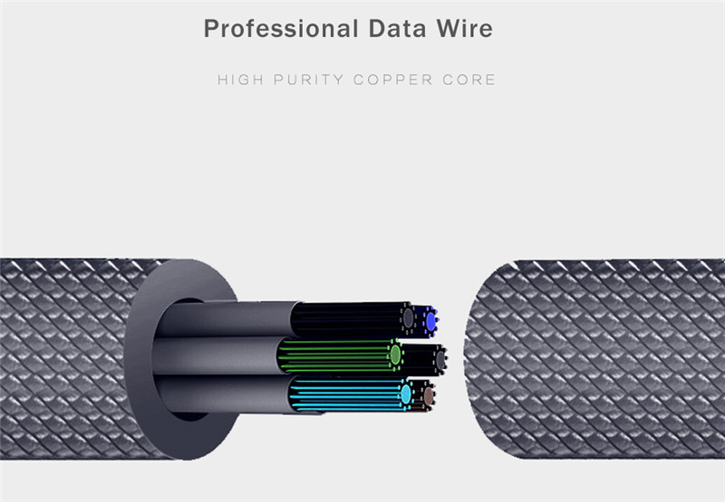 Awei CL - 982 1M Universal Nylon Braided Micro USB Data Wire Awei CL - 982 1M Universal Nylon Braided Micro USB Data Wire