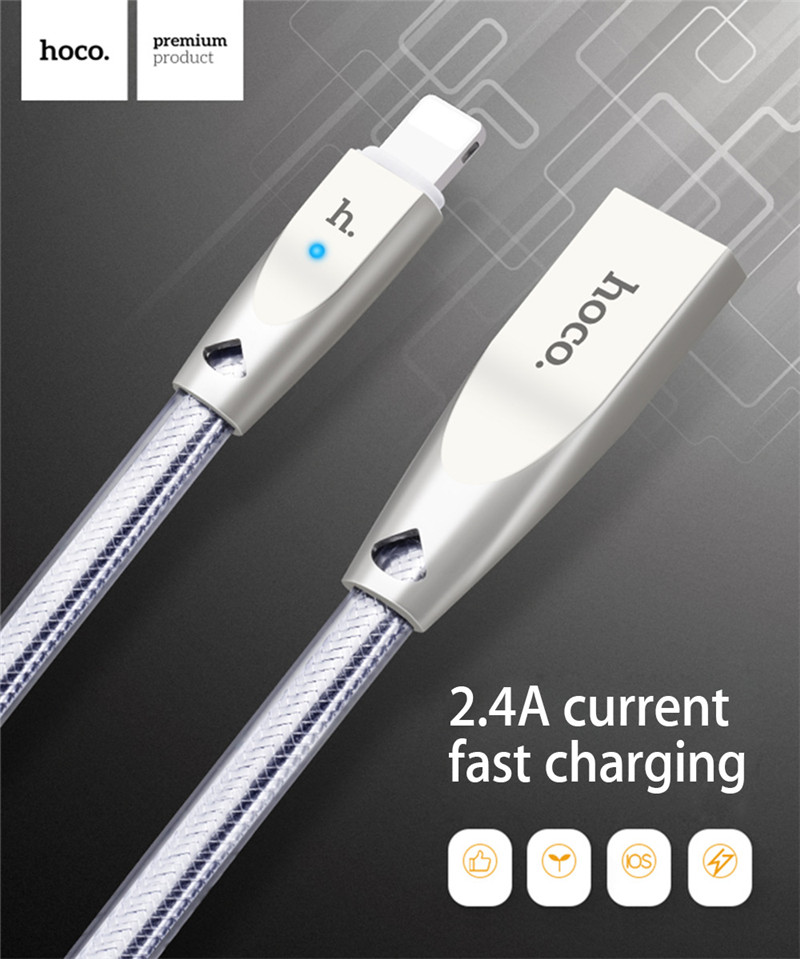 HOCO UPL9 2.4A Zinc Alloy Jelly Texture Braided Cable iPhone 0.6M HOCO UPL9 2.4A Zinc Alloy Jelly Texture Braided Cable iPhone 0.6M