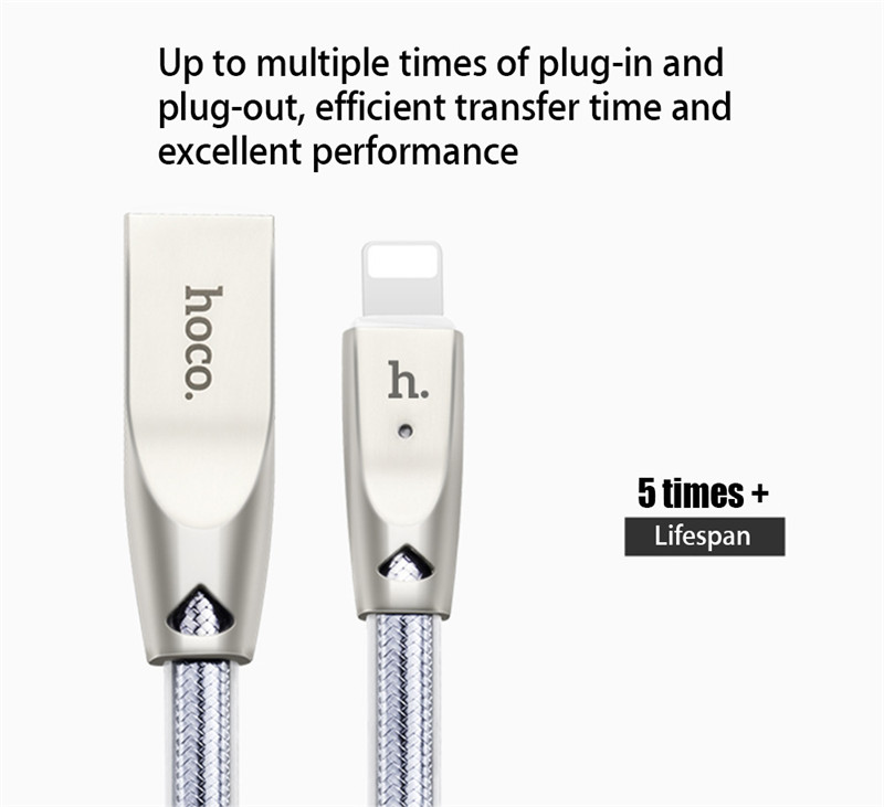 HOCO UPL9 2.4A Zinc Alloy Jelly Texture Braided Cable iPhone 0.6M HOCO UPL9 2.4A Zinc Alloy Jelly Texture Braided Cable iPhone 0.6M