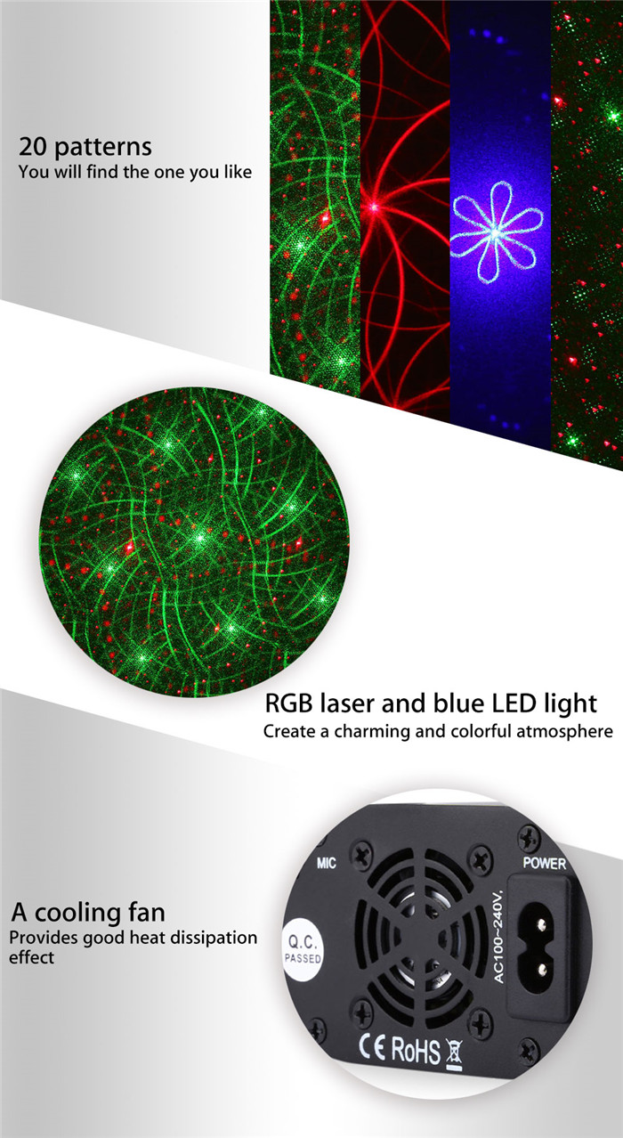 L6320RGB 20 patterns RGB laser light blue LED stage lamp L6320RGB 20 patterns RGB laser light blue LED stage lamp