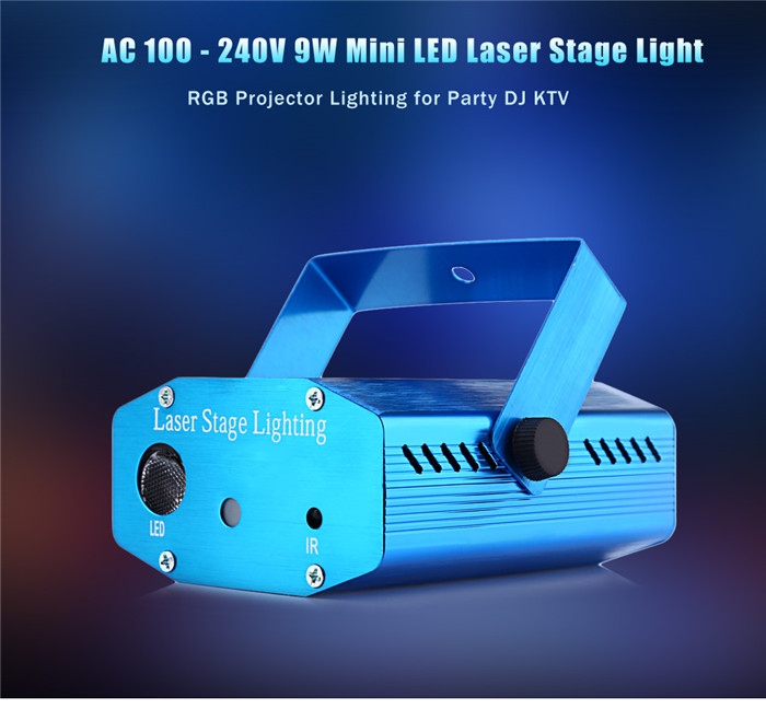 100 - 240V 9W Mini LED laser stage light RGB projector lighting for party DJ KTV